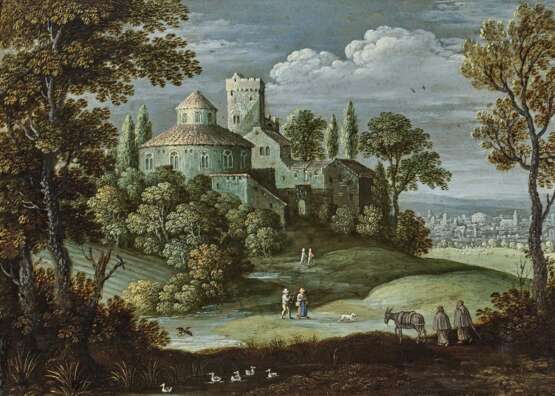 Landschaft mit Architektur- und Figurenstaffage , Art des Bril, Paul 1553 o. 1554 Breda (?) - 1626 Rom - Foto 1