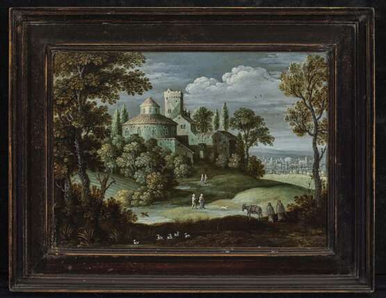 Landschaft mit Architektur- und Figurenstaffage , Art des Bril, Paul 1553 o. 1554 Breda (?) - 1626 Rom - Foto 2