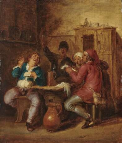 Wirtshausszenen Singende Bauern - Streitende Bauern. Zwei Gemälde. , Malo, Vincent 1600 o. 1602 Cambrai - 1644 Rom - photo 2