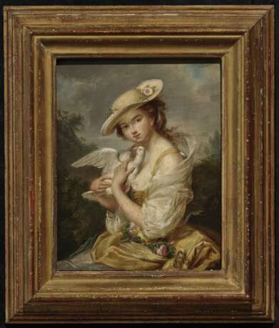 Junge Frau mit Taube , England (?) Ende 18. Jahrhundert - photo 2