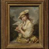 Junge Frau mit Taube , England (?) Ende 18. Jahrhundert - Foto 2