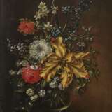 Blumensträuße in Glasvasen auf Steinplatten Zwei Gemälde. , Art des Hirscheli (Hirschel), Caspar um 1698 Prag - um 1743 ebenda - фото 2