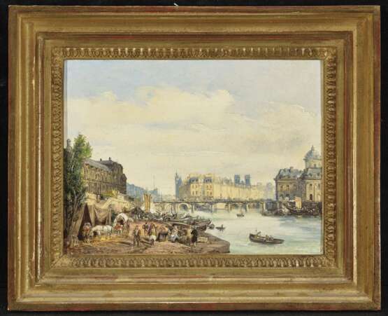 Paris - An der Seine , Moia (Moja), Federico, zugeschrieben 1802 Mailand - 1885 Dolo (Venedig), zugeschrieben - photo 2