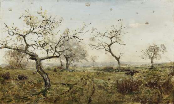 Wiese mit blühenden Obstbäumen , Levitan, Isaak Il'ch (Issak Illych), zugeschrieben 1860 Kibarty (Wirballen) - 1900 Moskau, zugeschrieben - Foto 1