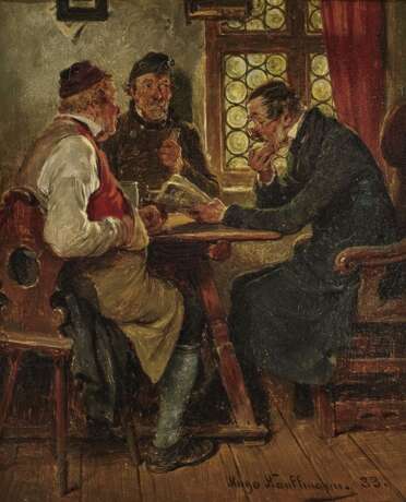 Drei Männer in der Stube , Kauffmann, Hugo 1844 Hamburg - 1915 Prien am Chiemsee - Foto 1