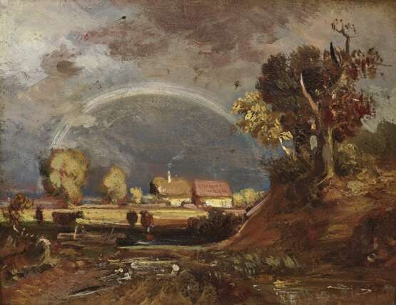 Landschaft mit Regenbogen , Schleich d. Ä., Eduard, zugeschrieben 1812 Haarbach - 1874 München, zugeschrieben - Foto 1