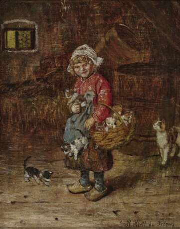 Die Katzenmutter , Hirth du Frênes, Rudolf 1846 Gräfentonna bei Gotha - 1916 Miltenberg am Main - Foto 1