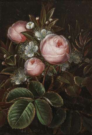 Stillleben mit Rosen und Myrte-Blüten , Jensen, Johan Laurentz 1800 Gentofte b. Kopenhagen - 1856 Kopenhagen - Foto 1
