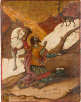 SELTENE IKONE MIT DEM HEILIGEN EUSTACHIUS
