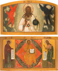 TWO MONUMENTAL ICONS FROM A CHURCH ICONOSTASIS: GOD THE FATHER AND THE DEESIS