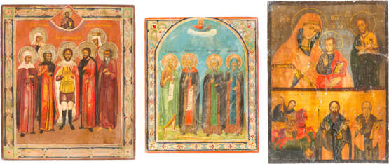 THREE ICONS WITH SELECTED SAINTS - photo 1