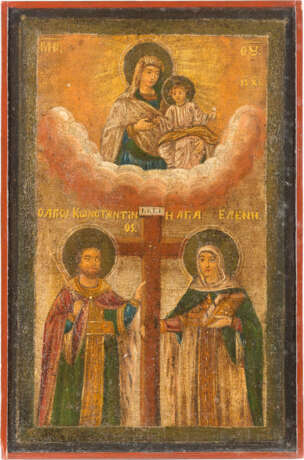 THREE TWO FIELDS ICONS WITH MERCY PICTURES OF THE MOTHER OF GOD AND SELECTED SAINTS - photo 3
