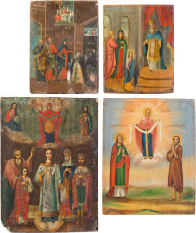 FOUR ICONS WITH THE GRACE OF IMAGES OF THE MOTHER OF GOD AND THE TEMPLE GANG, THE MOTHER OF GOD - photo 1