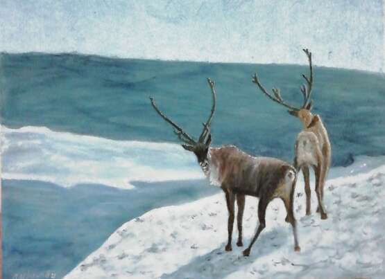 “Reindeer” Oil paint Realist Animalistic 2019 - photo 1