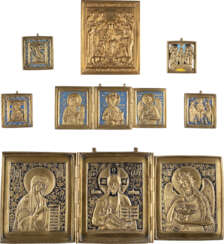TWO TRIPTYCHA AND FIVE ICONS, WITH THE DEESIS