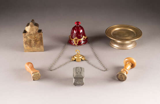 THREE LITURGICAL UTENSILS, ICONS, TRAFFIC LIGHTS, AND TWO STAMPS - photo 1