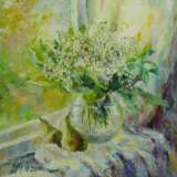 “Lilies on the window” Canvas Oil paint Impressionist Still life 2010 - photo 1