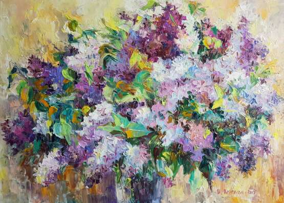 “The may lilac” Canvas Oil paint Impressionist Still life 2017 - photo 1