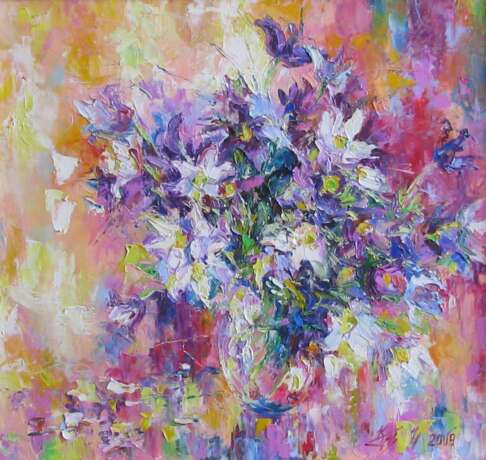 “The may snowdrops” Canvas Oil paint Impressionist Still life 2009 - photo 1