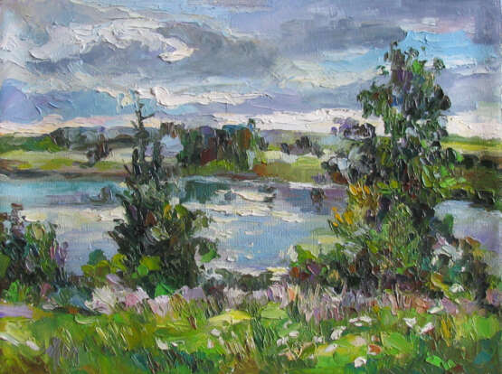 “Before the storm” Canvas Oil paint Impressionist Landscape painting 2010 - photo 1