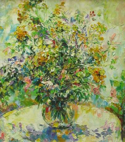 “Tansy” Canvas Oil paint Impressionist Still life 2009 - photo 1