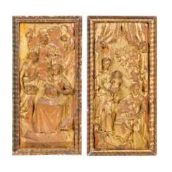 TWO PANELS WITH SCENES FROM THE LIFE OF THE HL. ANNA, Alpine, 18. Century,