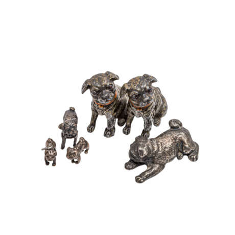 5-piece mixed lot of pug-dogs, 20. Century - photo 1