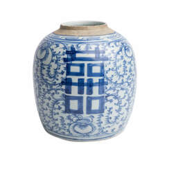 Blau-weisse Vase. CHINA.