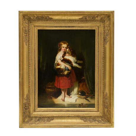 PAINTER OF THE 19TH CENTURY.CENTURY., "Girl with dog" - photo 2