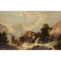 MALER DER MÜNCHNER SCHULE, "Die Bergmühle"