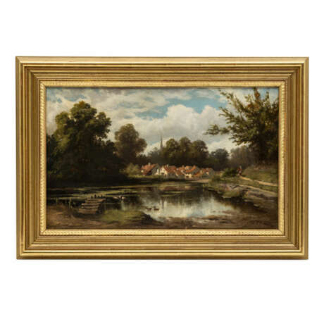 PAINTER OF THE 19TH CENTURY.CENTURY., "The village in the back of the small pond" - photo 2