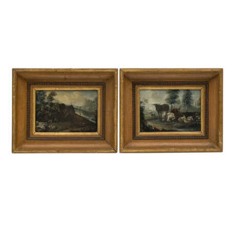ALTMEISTER DES 18. Jahrhundert., Paar Gemälde "Hirten bei der Rast" - фото 1