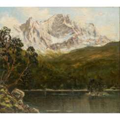 HIENL-MERRE, FRANZ (Mainz 1869-1943 München), "Blick auf den Eibsee mit Zugspitze",