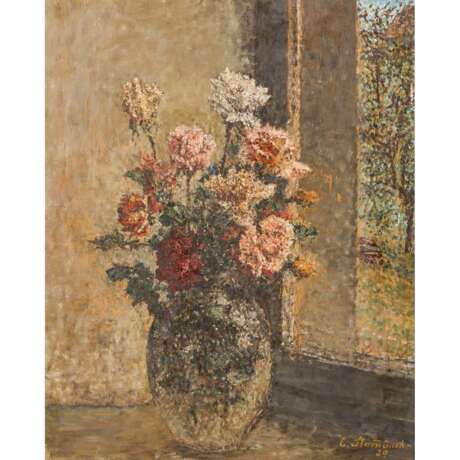 Master Bach, EUGEN (1876-1966), "still life with flowers in Vase on window", - photo 1