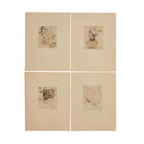 FOERSTER, HEIDI (geb. 1932), 4 Radierungen, diverse Motive, - фото 1