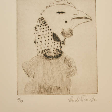 FOERSTER, HEIDI (geb. 1932), 4 Radierungen, diverse Motive, - Foto 4