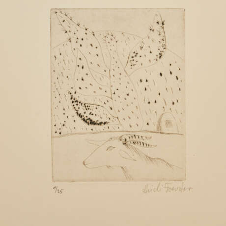 FOERSTER, HEIDI (geb. 1932), 4 Radierungen, diverse Motive, - photo 6