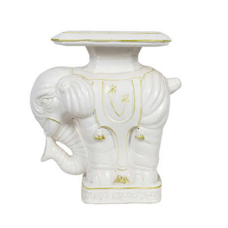 Elefant aus Keramik als Blumensäule. - Foto 2