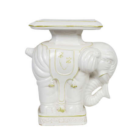 Elefant aus Keramik als Blumensäule. - Foto 4