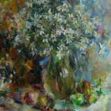 “Chamomile with fruit” Canvas Oil paint Impressionist Still life 2011 - photo 1