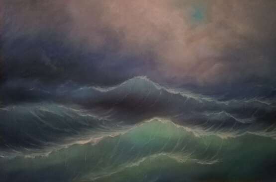 «Parmi les vagues» Toile Peinture à l'huile Réalisme Marine 2019 - photo 1