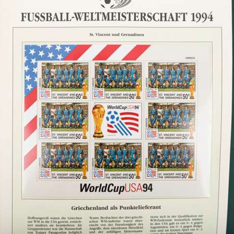 Nostalgie! Fußball WM 1994 - Diverse Wimpel und Album mit der offiziellen Briefmarkensammlung - photo 2