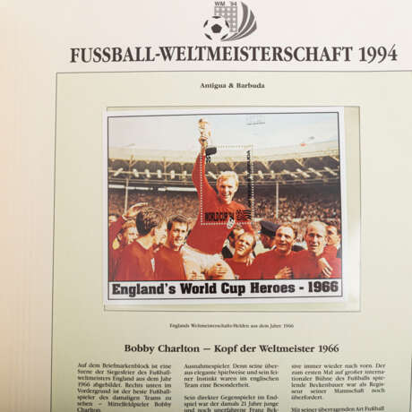 Nostalgie! Fußball WM 1994 - Diverse Wimpel und Album mit der offiziellen Briefmarkensammlung - Foto 4