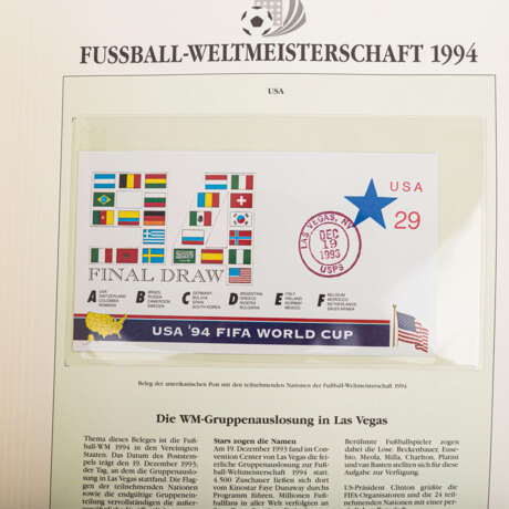Nostalgie! Fußball WM 1994 - Diverse Wimpel und Album mit der offiziellen Briefmarkensammlung - Foto 5