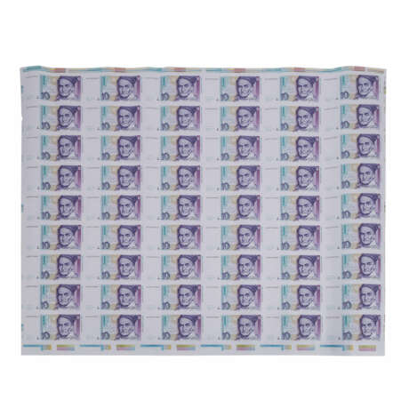 BRD - Selten! 10 DM-Banknotenbogen der Deutschen - Foto 2