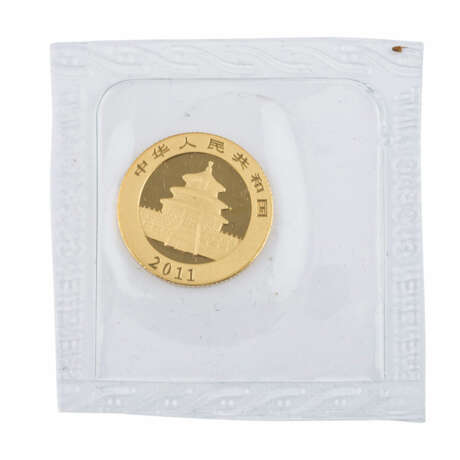 China - 3,11g GOLD fein, 50 Yuan 2011, 1/10 oz, - Foto 2