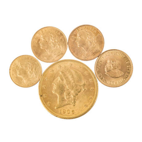 GOLDLOT ca. 51,8 g fein mit USA 20 Dollars 1906 D - photo 1