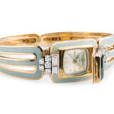 Gübelin Turmalin-Diamant-Email-Armspange mit Uhr - Foto 2