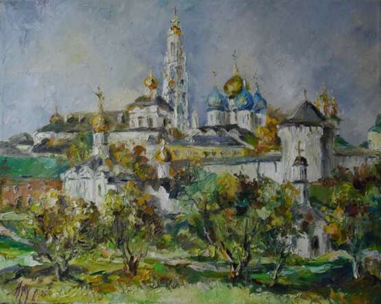 “Holy Trinity St. Sergius Lavra” Canvas Oil paint Impressionist Landscape painting 2011 - photo 1