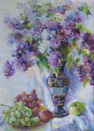 “Lilac fruit” Canvas Oil paint Impressionist Still life 2010 - photo 1